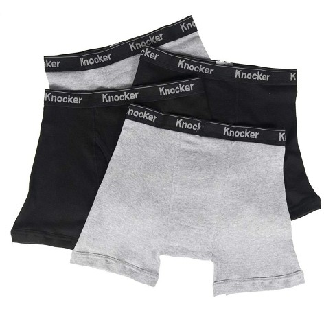 Knocker Men's 100% Plush Waistband Classic Style Cotton Underwears Boxer  Briefs - 4 Pack - 3XL