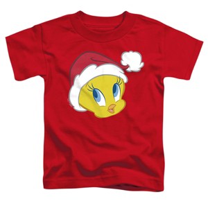 Toddler Boys' Looney Tunes Tweety Pie Santa Hat T-Shirt - 1 of 4
