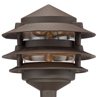 Bronze Three-Tier LED Pathway Lights Set of 2