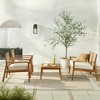 Saracina Home 4pc Mid-Century Modern Slatted Acacia Outdoor Patio Conversation Furniture Set - 3 of 4