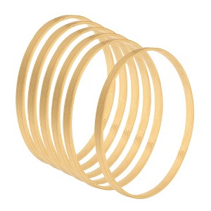 Unique Bargains Bamboo Handmade DIY Craft Wedding Dream Catcher Floral Hoops 6 Pcs - 1 of 3