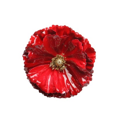 Northlight 4.5" Red and Gold Contemporary Poppy Christmas Clip