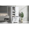 TIRAMISUBEST Bathroom Storage Cabinet with Doors and Drawers, Tilt-Out Laundry Hamper, Multiple Storage Space, Freestanding Style, Open Shelf - 2 of 4