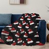 Lomsoe Santa Hats Throw Blanket, Warm Soft Cozy Flannel Blankets for Bedroom, Camping, Couch, Bed - 2 of 3