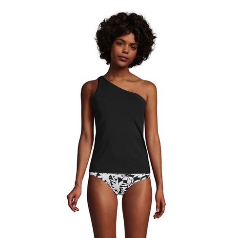 Lands' End Women's Long Chlorine Resistant One Shoulder Tankini Top Swimsuit  : Target
