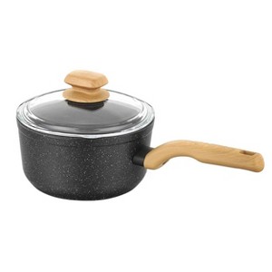 Korkmaz Montana 2 Piece 2 Liter Aluminum Nonstick Saucepan with Lid and Faux Wood Handles - 1 of 4