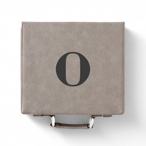 Personalization Mall Grey Leatherette Poker Chip Set - 1 of 2
