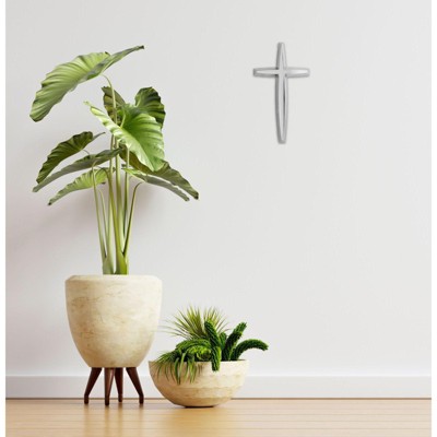 Elegant Silver Nickel-Plated Wall Cross Figurine
