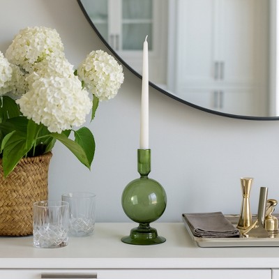 Modern Candle Holder with Round Bubble Sculptural Base - Decorative Candle Holder for Dining Table, Shelf Decor, or Entryway Accent
