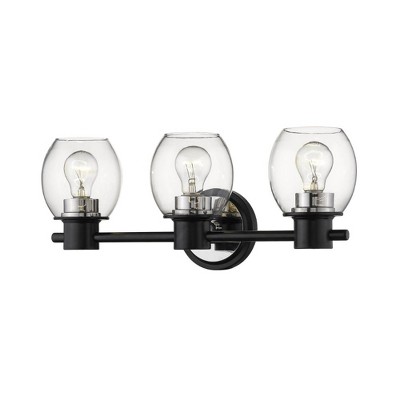 Millennium Lighting 3 - Light Vanity in  Matte Black/Polished nickel