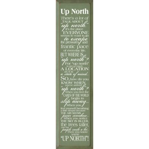 Slickblue Up North Wood Wall Sign – Rustic Quote for Cabin, Lake House, or Retreat Decor – 9x36 Inches, Color Options - 1 of 3