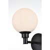 Elegant Lighting Cordelia 1 light Black and frosted white Bath Sconce - 3 of 4