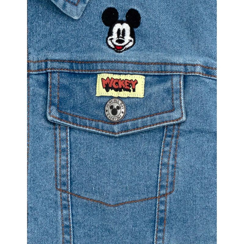 Disney Mickey Mouse Denim Jacket Overalls Shortalls Pants Infant to Big Kid, 3 of 5