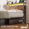 Bestier Queen Bed Frame with Headboard,Dual LED Lights Platform Metal Bed Frame with Charging Station &  2-Tier Storage, Non-Slip,Noise-Free - 3 of 4