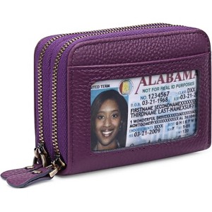 Luupatchy Small Genuine Leather Wallet for Women, RFID Blocking Credit Card Holder Wallet, Black - 1 of 4