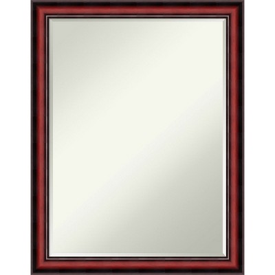 Amanti Art Rubino Cherry Scoop Petite Bevel Wood Bathroom Wall Mirror 27 x 21 in.