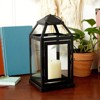 Juvale Black Decorative Candle Lantern, Decorative Metal Candle Holder with Tempered Glass, 5.3 x 11 in - image 3 of 4