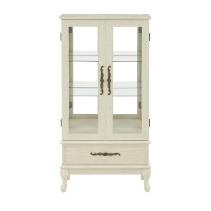GlasFlength,Decorative Storage Cabinets, Features Clear Doors and  Generous Drawer, offering Both Style and Functionality, White, 25.98"*11.81"*51.57" - 1 of 4