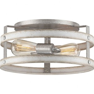 Progress Lighting Gulliver 2-Light Flush Mount Ceiling Light, Galvanized Finish, Open-Cage Design - 1 of 4