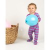 Leveret Kids Footed Girls Striped Cotton Pajamas - 2 of 3