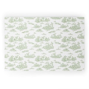 Evanjelina & Co Toile De Jouy Sage 36" x 24" Welcome Mat - Society6 - 1 of 3