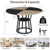 Round dining table, farmhouse style with storage functionality, versatile furniture suitable for kitchens, dining rooms, and living rooms. - 3 of 4