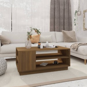 vidaXL Coffee Table Brown Oak 40.2 in.x21.7 in.x16.9 in. Engineered Wood - 1 of 4