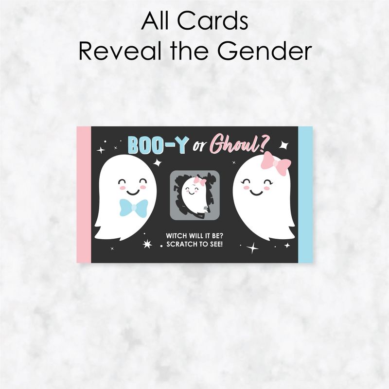Big Dot of Happiness Girl Boo-y or Ghoul - Baby Girl Halloween Gender Reveal Party Scratch Off Cards - Baby Shower Game - 22 Count, 3 of 7