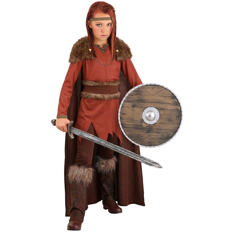 HalloweenCostumes.com Girl's Viking Hero Costume, 2 of 4