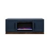 64" Poplar Solid and Okume Veneer Fireplace TV Stand with Two Doors, Two Shelves, Electric Fireplace Insert, Cable Management, and Remote Control - 4 of 4