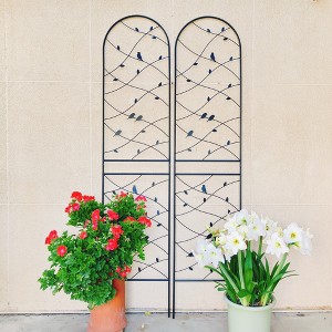 MAYEERTY 2 Pack Metal Garden Trellis 71 x 19.7 Inch Rustproof Climbing Plants Support Black Outdoor Flower - 1 of 4