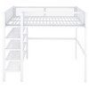 Whisen Morden Design Metal Loft Bed with 4-Tier Shelves and Storage - 3 of 4