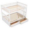 NicBex Full Size Bunk Bed Convertible Design Bed Frame with 2 Drawers, Guardrails and Ladder, No Spring Box Required - 3 of 4
