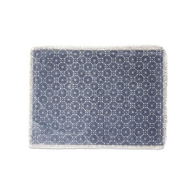 tagltd Rustica Denim Blue Cotton Rectangle Single Placemat, 19L x 14.5W inches