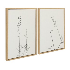 Kate and Laurel Sylvie Retro Tennessee Botanicals Framed Canvas by Stephanie Klatt, 2 Piece 18x24, Natural - 1 of 4
