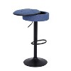 PAGED Modern Swivel Bar Stools Set of 2 PU Leather Counter Height Bar Stools with Back and Metal Legs for Dining Room - 3 of 4