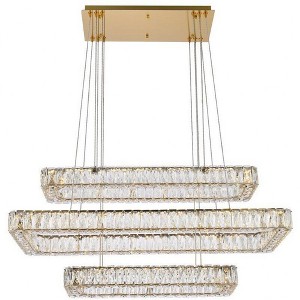 Elegant Lighting Monroe 3 - Light Pendant in  Gold - 1 of 4