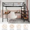 Sapphtopaz Metal Twin Size Loft Bed with L-Shaped Desk & Storage Space,Space-Saving Bed Frame with Stairs & Guardrail,Bunk Bed for Adults&Teen - 3 of 4