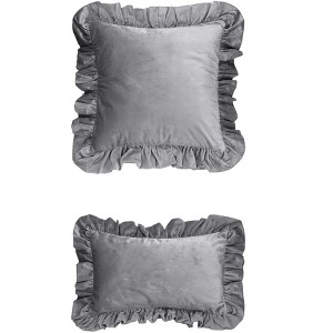 REGALWOVEN 2 Pcs Scalloped Trim Outdoor Throw Pillow Covers for Sofa Living Room Home Decor - 1 of 4