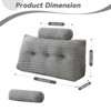 Bekrvio 39”/59”/79” Large Bolster Triangular Headboard Wedge w/2 Neck Roll Pillows Reading Pillows - 2 of 4