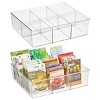 mDesign Plastic Divided 6 Section Kitchen Pantry Drawer Organizer, 2 Pack, Clear - 2 of 4