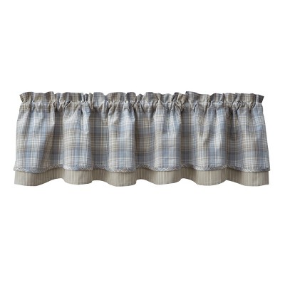 Park Designs Prairie Wood Lined Layered Valance - 72'' L - Gray