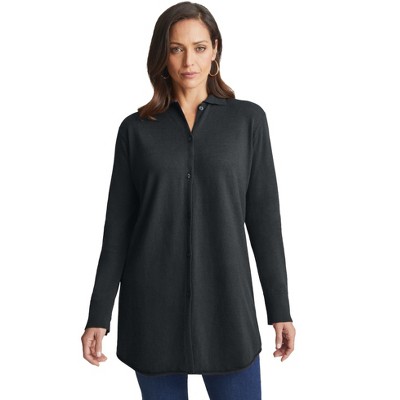 Jessica London Women's Plus Size Cotton Cashmere Big Shirt