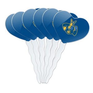 University of Missouri - Kansas City Primary Logo Heart Love Cupcake Picks Toppers Decoration Set of 6 - 1 of 4