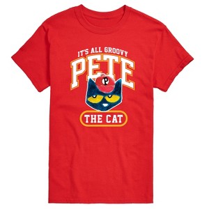 Men's - Pete the Cat - It's All Groovy Collegiate Short Sleeve Graphic T-Shirt - 1 of 4