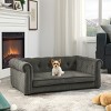 Contemporary Dog Couch,Modern Linen Pet Sofa with Tufted Design,Soft Washable Cushion and Arc Backrest - The Pop Home - 2 of 4