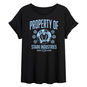 Women's - Marvel - Iron Man Property Of Stark Industries Oversized Graphic T-Shirt - 1 of 4