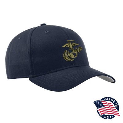 OUTSIDE THE WIRE Leatherneck for Life 3D Eagle Globe & Anchor Structured USMC Hat - OD GREEN Logo