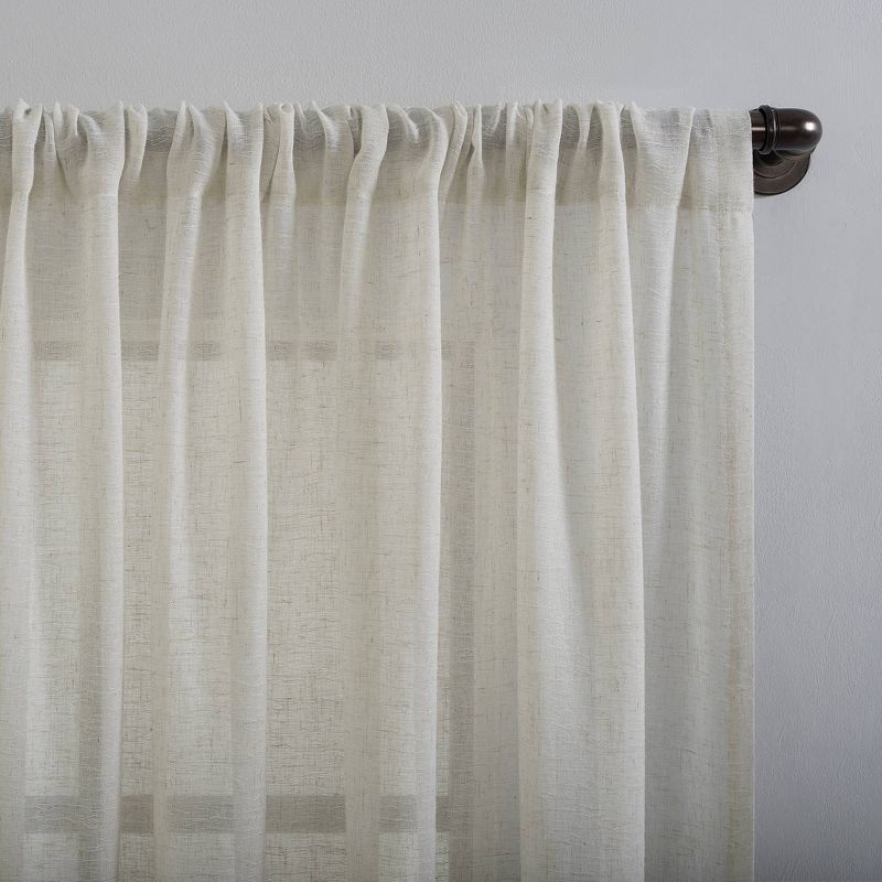 Crushed Texture Sheer Anti-Dust Curtain Panel - Clean Window , 4 of 13
