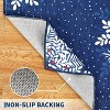 GustoWave Christmas Snowflake Washable Area Rug, for Living Room Bedroom Office Holiday Decor, Blue - 4 of 4